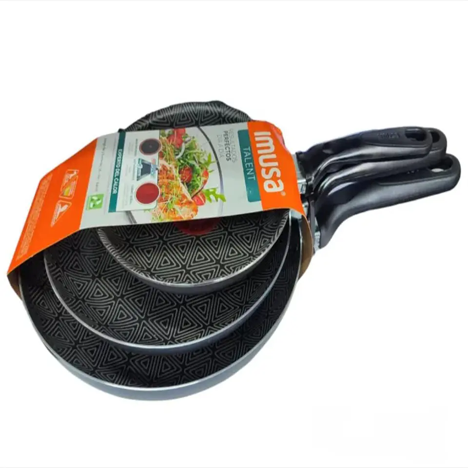 Juego Imusa De 3 Sartenes Talent Antiadherente 16 20 24 Cms Sin Tapa 1