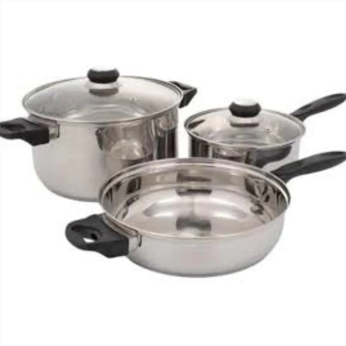 Juego De Bateria En Acero Inoxidable Olla De 24 Cm Perol De 18 Cm Sarten De 24 Cm 1