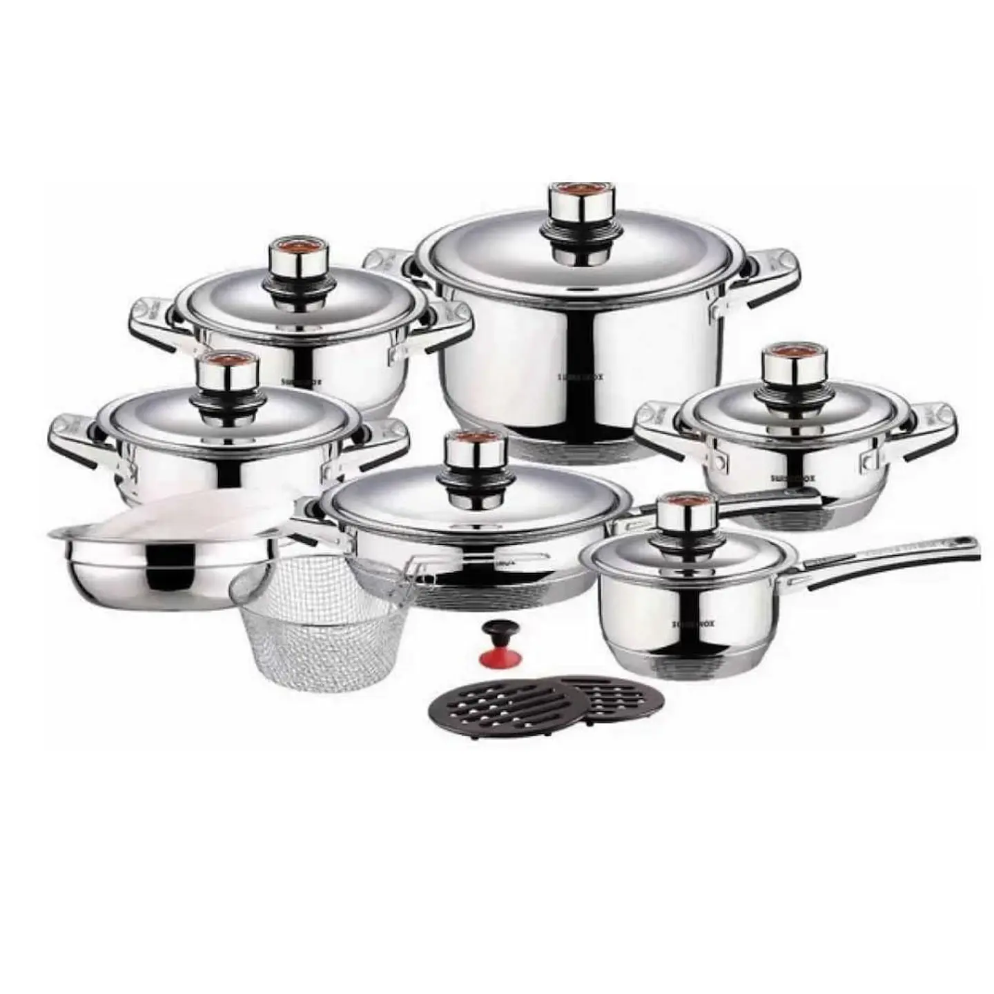 Juego Ollas Acero Quirurgico Hofman/ Swisshome 21 Piezas 1