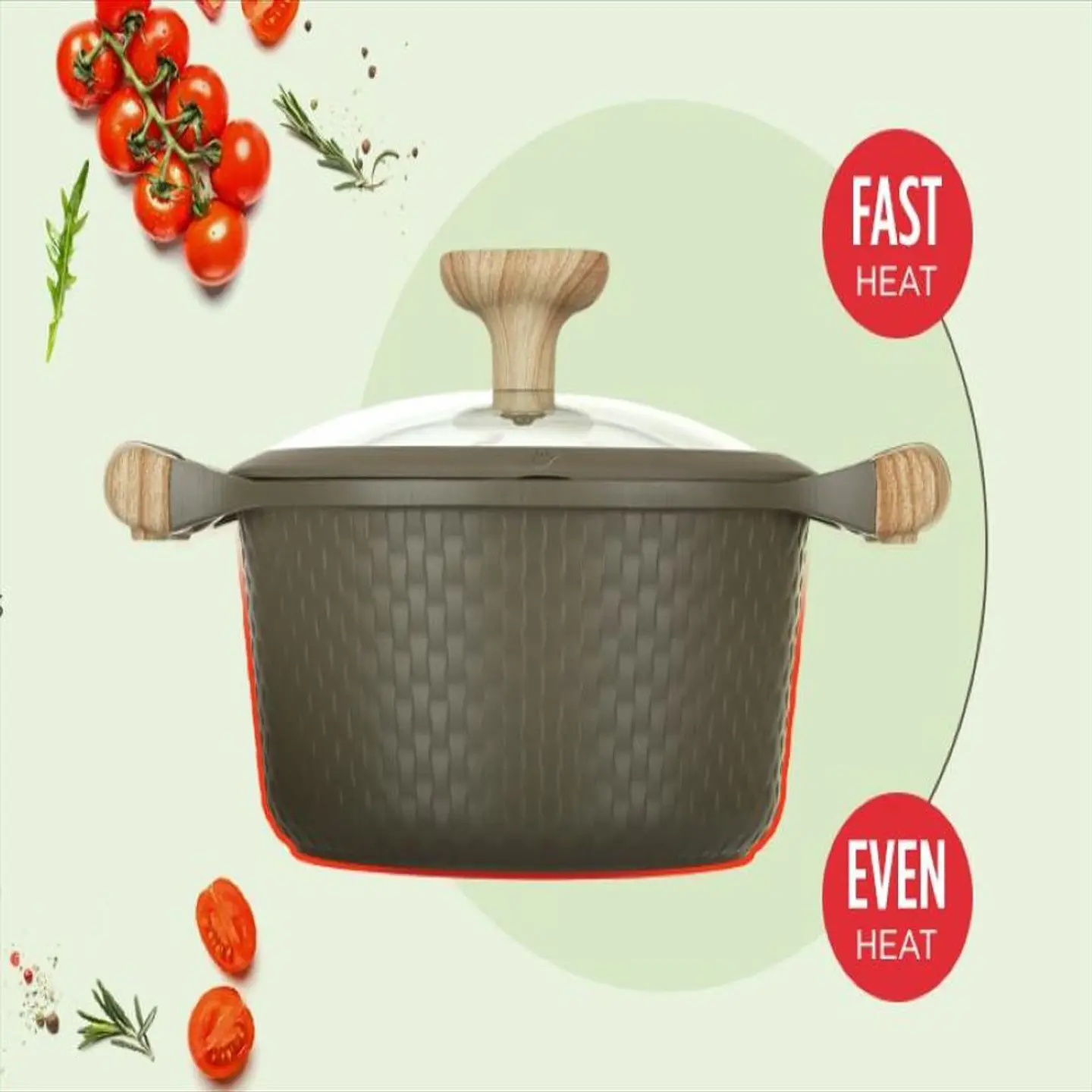 Juego De Ollas En Granito Ceramica X 10 Piezas Antiadherente Verde 4