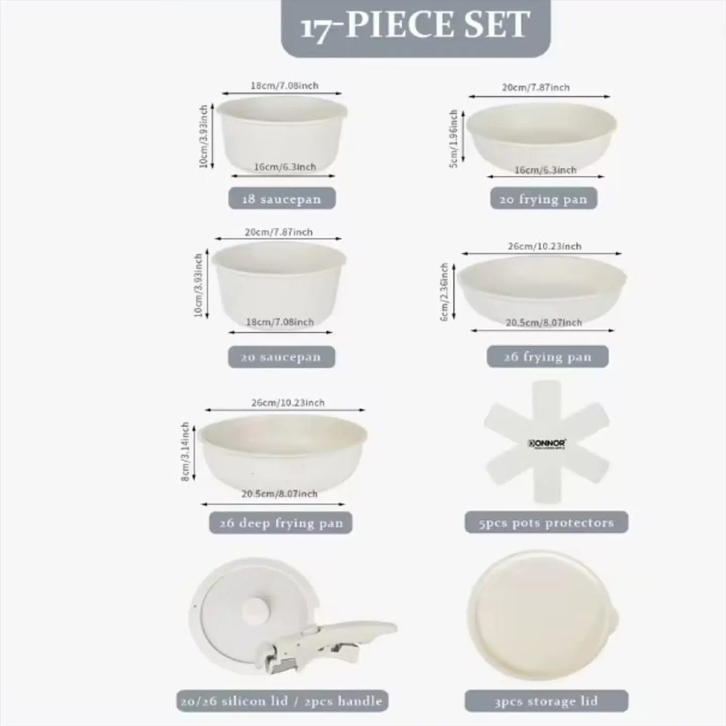 Juego De Ollas Y Sarten En Granito X 17 Piezas Antiadherente 3