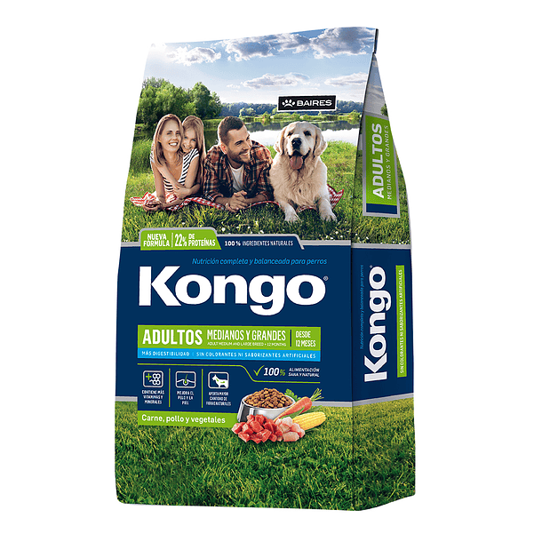 Alimento perro adulto Kongo raza mediana y grande 18 kg 1