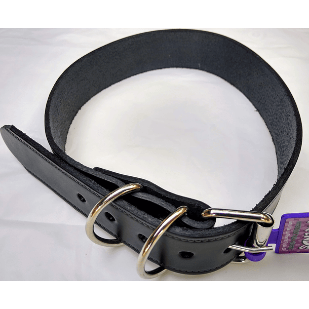 Collar cuero nacional ancho 38 mm (1 1/2 pulg), largo 66 cms 2