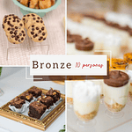 Bronze (10 personas) Postres en shots + Chocochips + Mini brownies