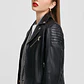 CASACA ESTILO BIKER EN CUERO COLOR ENTERO Style - Miniatura 1