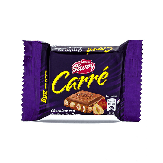 Carré mini chocolate y avellana 25 G