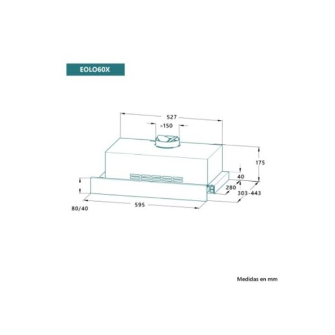 Campana Extractora Telescópica Inox Johnson EOLO60X 2