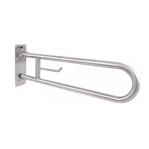 Barra de Apoyo Mural Abatible Portarrollos Inox 800 mm Satinado