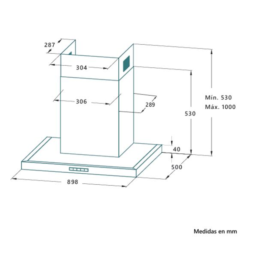 Campana de Pared 90cm Inox Johnson VENTI906X 2
