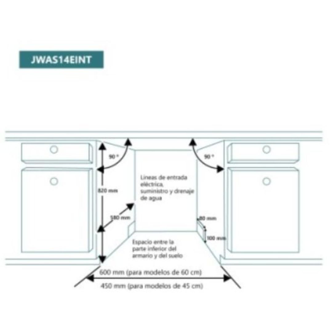 Lavavajillas Integrable 14 Servicios JWAS14EINT | Clase E y Secado Extra 2