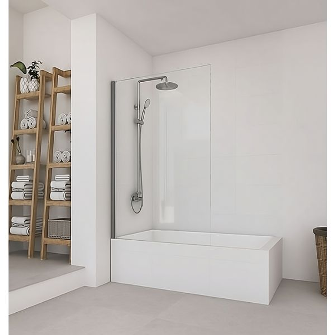 Mampara de Bañera Abatible Stillo One Basic – 1 Puerta 840 mm Transparente Cromo Brillo 1