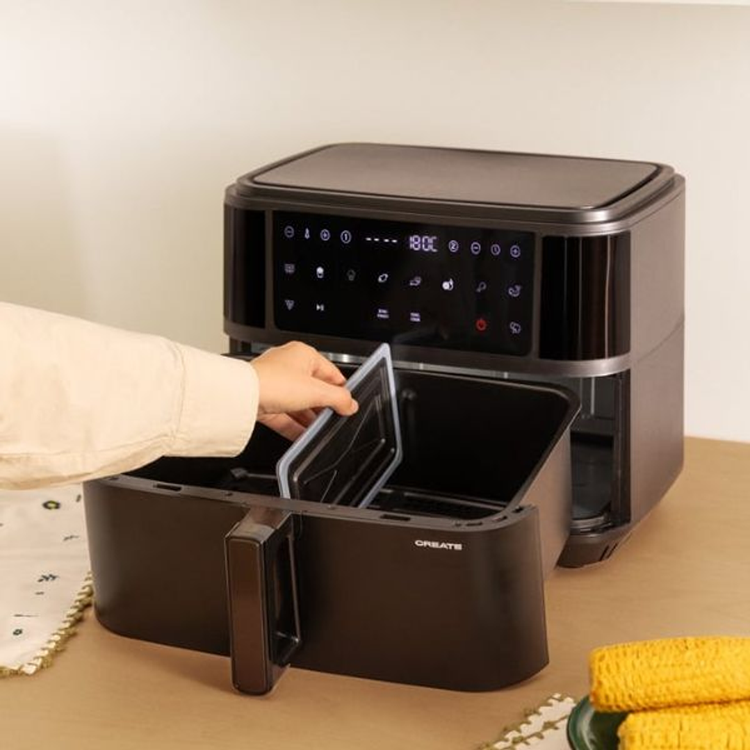Freidora de Aire Dual 10L con Separador – Doble capacidad, doble versatilidad 4