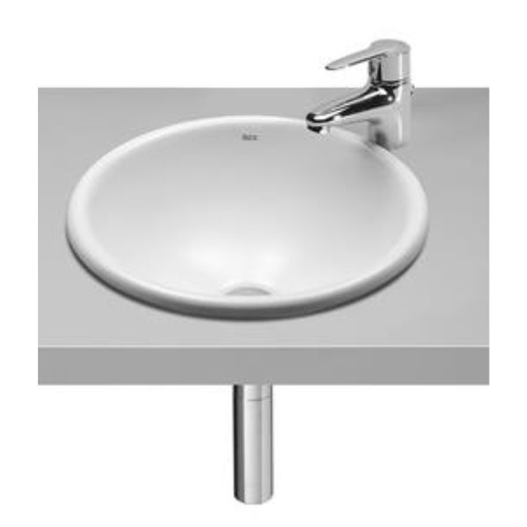 Lavabo sobre encimera Foro blanco Ø400 mm – Porcelana redonda sin grifería 1