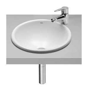 Lavabo sobre encimera Foro blanco Ø400 mm – Porcelana redonda sin grifería