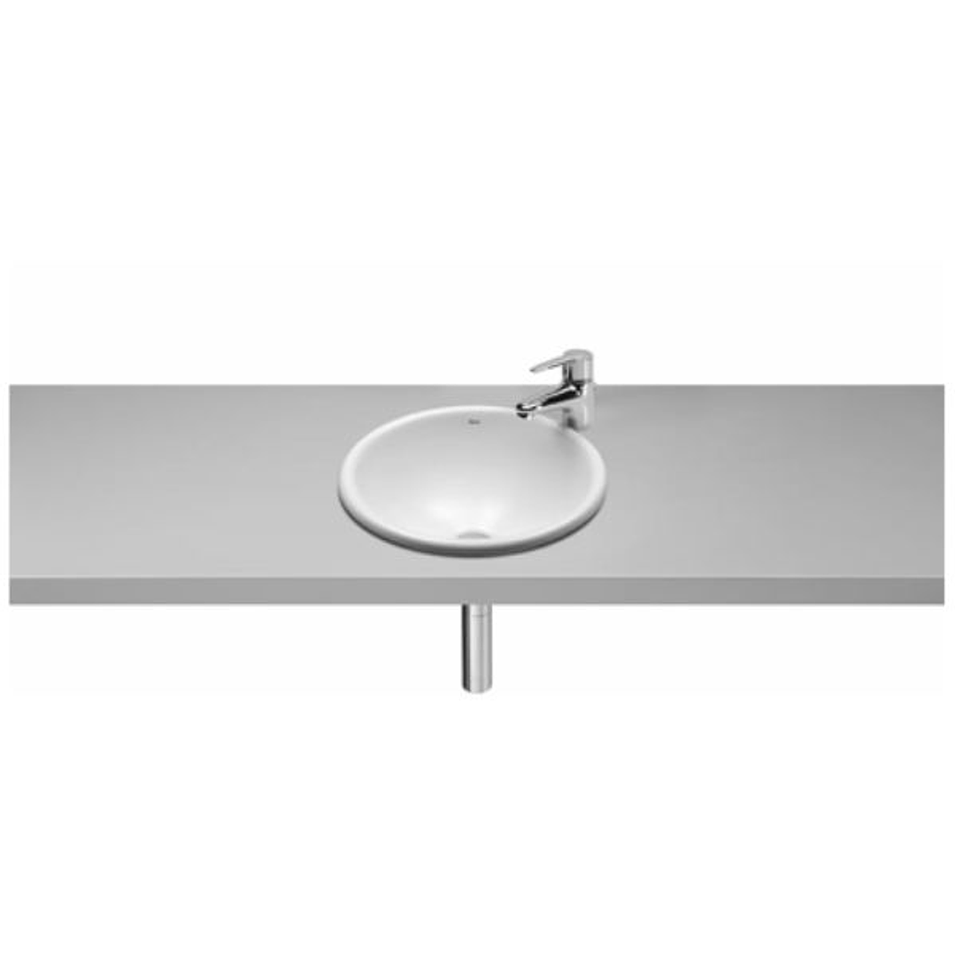 Lavabo sobre encimera Foro blanco Ø400 mm – Porcelana redonda sin grifería 2