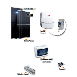 Kit Solar Fotovoltaico 5kW con Inversor SAJ R5 y 12 Paneles Mundoclima de 460Wp – Con estructura coplanar o a 30º