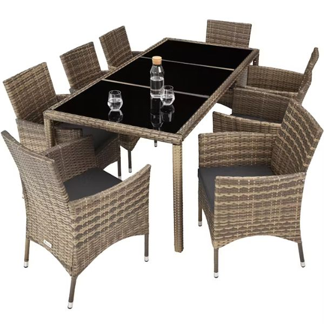 Conjunto de Ratán 8+1 Almansa – Elegancia y Comodidad para tu Jardín 5