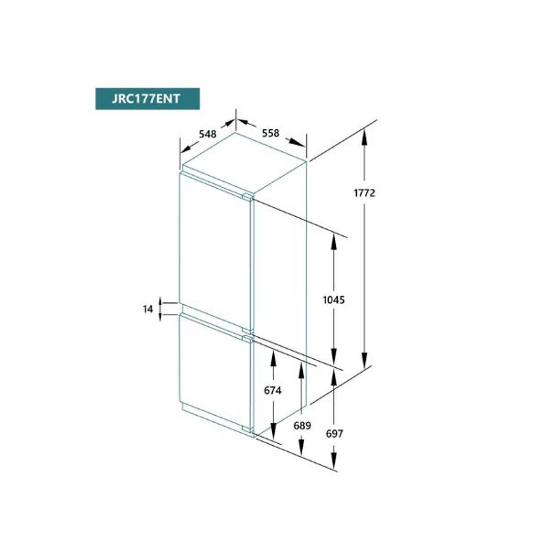 Frigorífico Combi Integrable 177x54 cm JRC177ENT – No Frost, Clase E, MultiCooling 4