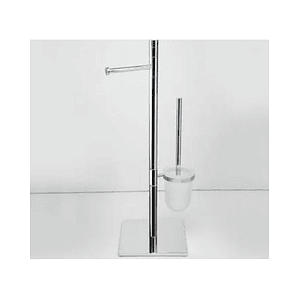Escobillero de Baño de Suelo Stillo Cromo con Portarrollos | Sin Fijación | Latón