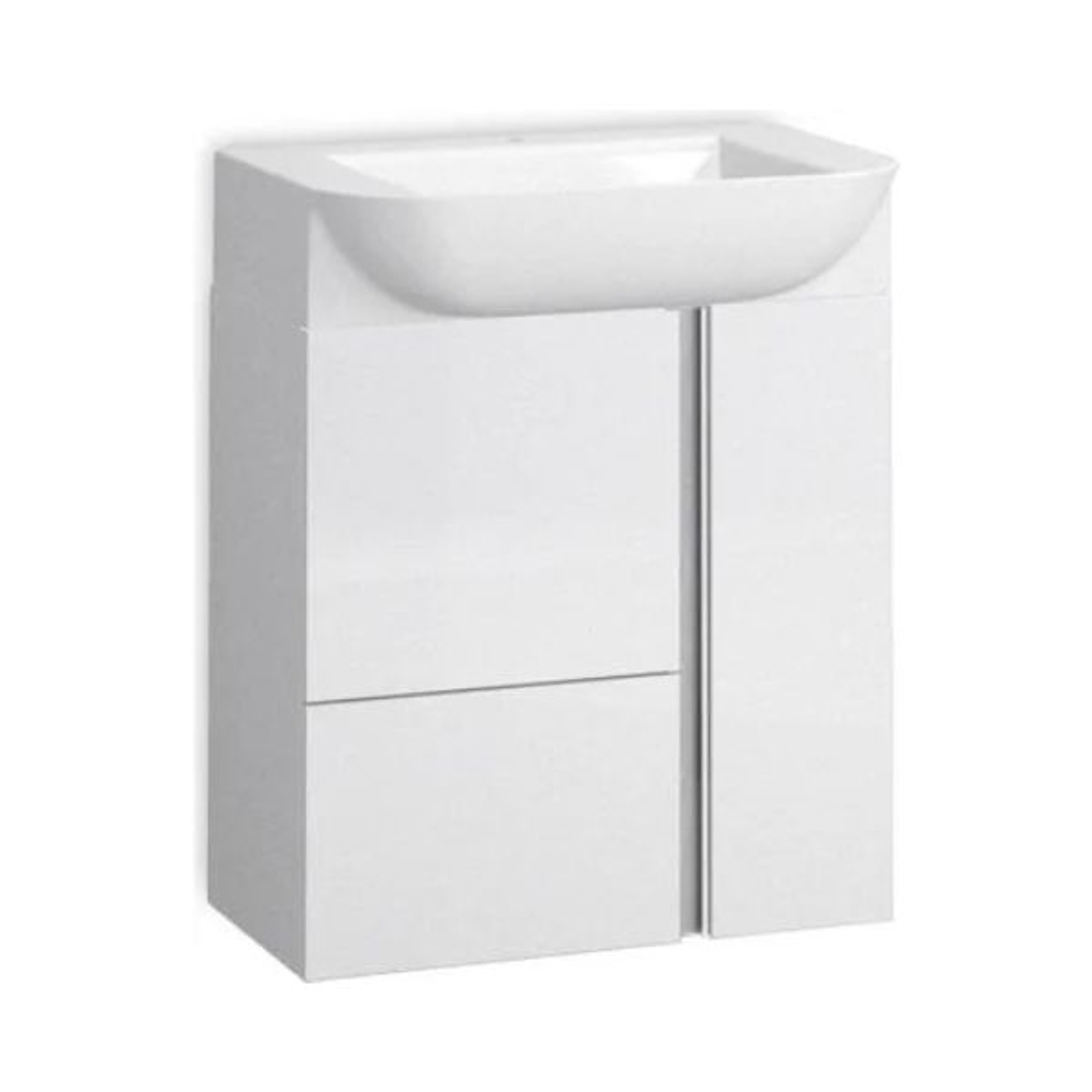 Mueble de Baño Stillo New Piccolo | 45 cm y 55 cm | Blanco Brillo, Roble Natural y Azul Mate | Tirador Cromado o Negro 3