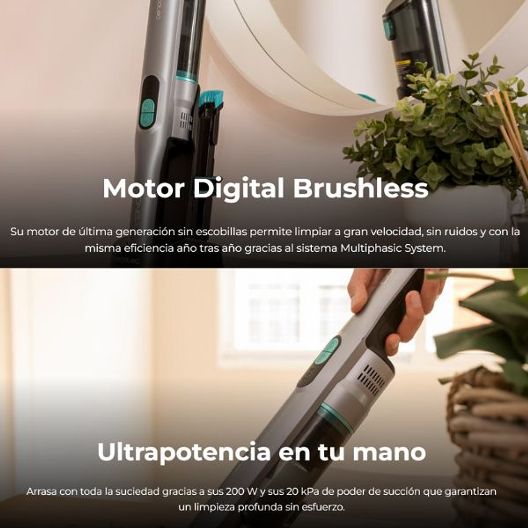 Aspirador de Mano Cecotec Conga Rockstar Micro Essential – Potencia, Ligereza y Autonomía en cada Rincón 4