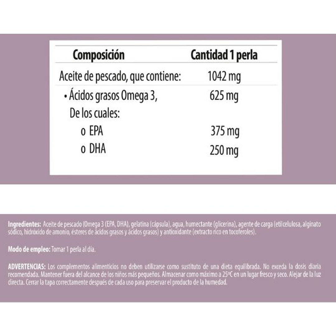 Omega 3 – 625 mg por cápsula | 30 Cápsulas Soft Gel | EPA + DHA 4