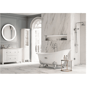 Bañera Oval Exenta de Fundición Esmaltada Carmen – Fondo Antideslizante | 190 L | Estilo Vintage