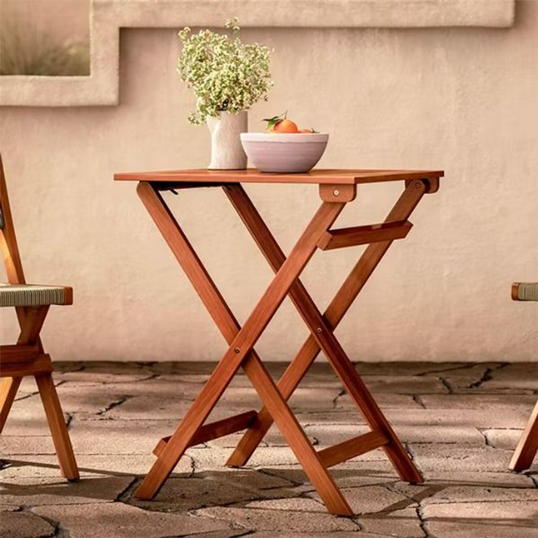 Mesa Plegable de Madera de Acacia 60x60x72 cm | Compacta, Resistente y Elegante para Exteriores 6