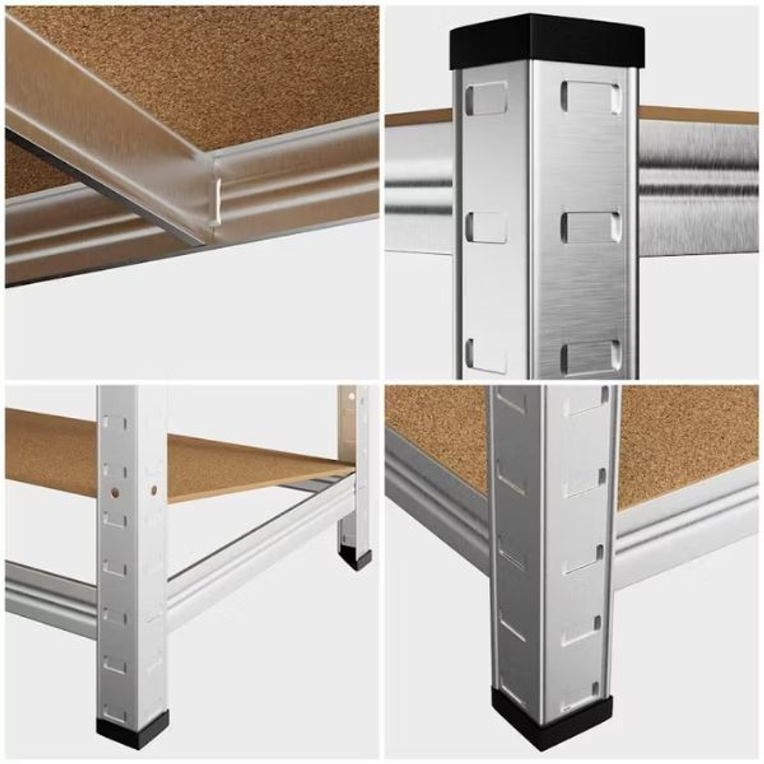 Estantería Metálica Acero Galvanizado 180x90x40cm, 5 Estantes Ajustables, 875kg Carga Máxima 3