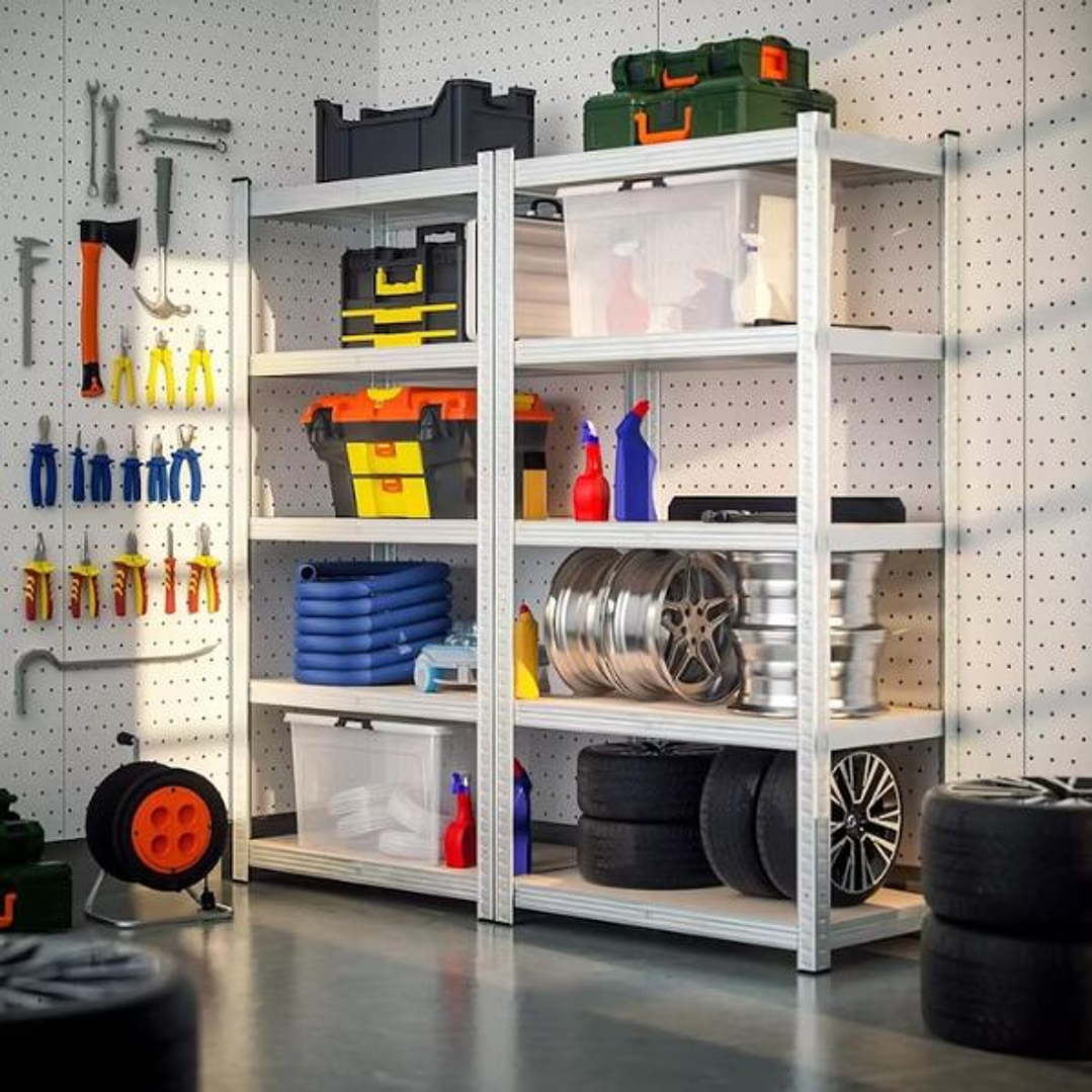 Estantería Metálica Acero Galvanizado 180x90x40cm, 5 Estantes Ajustables, 875kg Carga Máxima 2