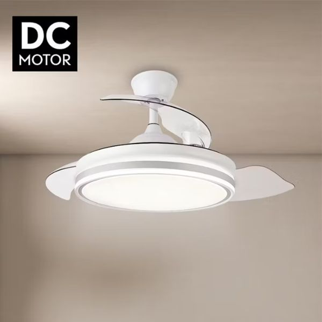 ESPARTAN ONE Ventilador de Techo con Luz LED | Motor DC | Aspas Retráctiles | 6 Velocidades y 3 Tonalidadescidades y 3 Tonos de Luz 7