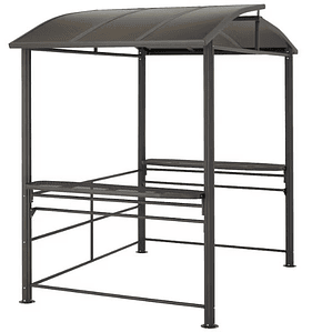 Carpa para Barbacoa Asado 2,4x1,5x2,34m gris | Protección y Funcionalidad en Exteriores todo el Año