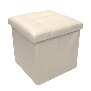 Puff Crema de Tela 38x38 cm | Comodidad y Estilo para Cualquier Espacio