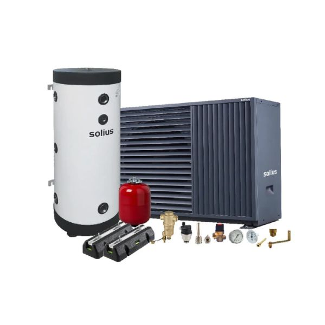 Kit SOLIUS PROBOX 16 + INERCOOL INOX PLUS 100 L | Sistema de Aerotermia para Calefacción, Refrigeración y ACS 1