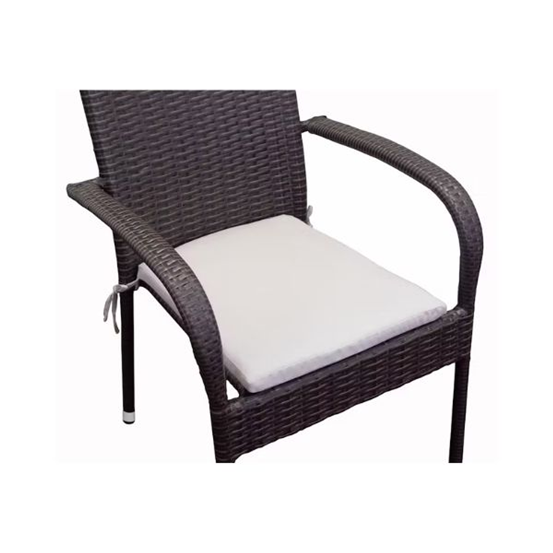 Sillón Apilable METRO PROFESSIONAL Mohim con Cojín | Poliratán Resistente | Negro o Marrón 4