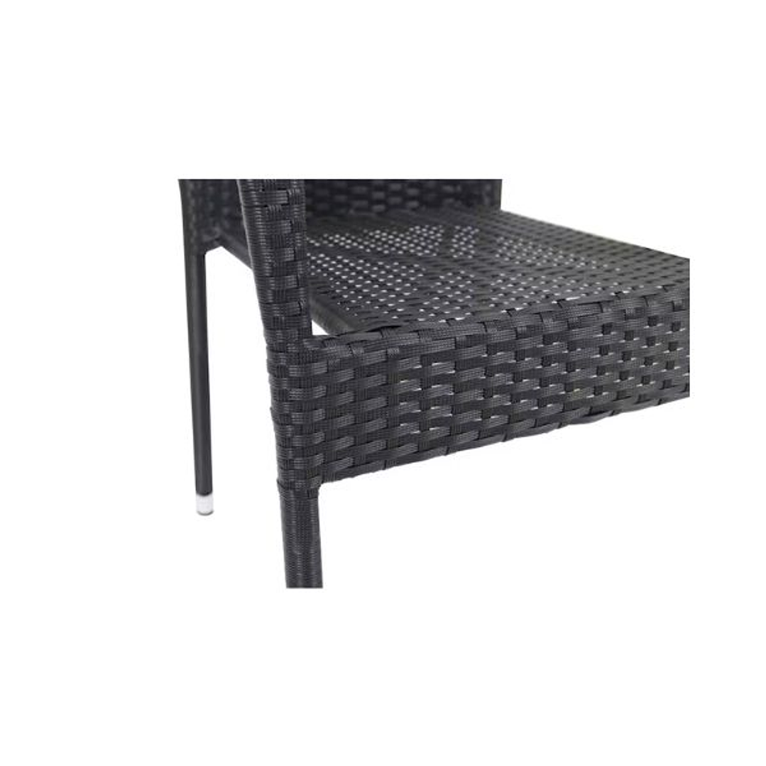 Sillón Apilable METRO PROFESSIONAL Mohim con Cojín | Poliratán Resistente | Negro o Marrón 8