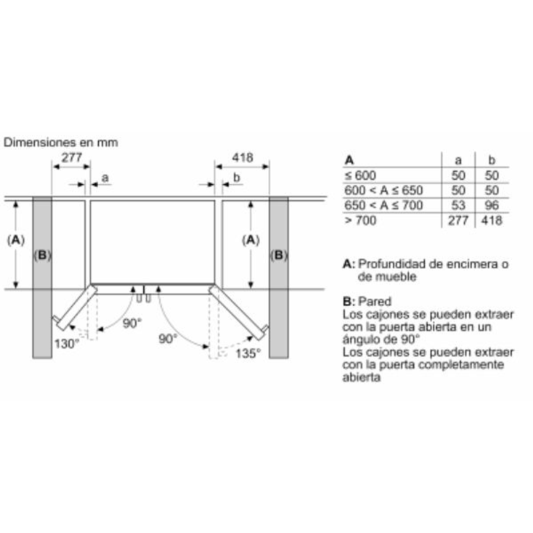 Frigorífico Americano Bosch KAG93AIEP Serie 6 | Total NoFrost, Inox, con Dispensador de Agua y Hielo 14