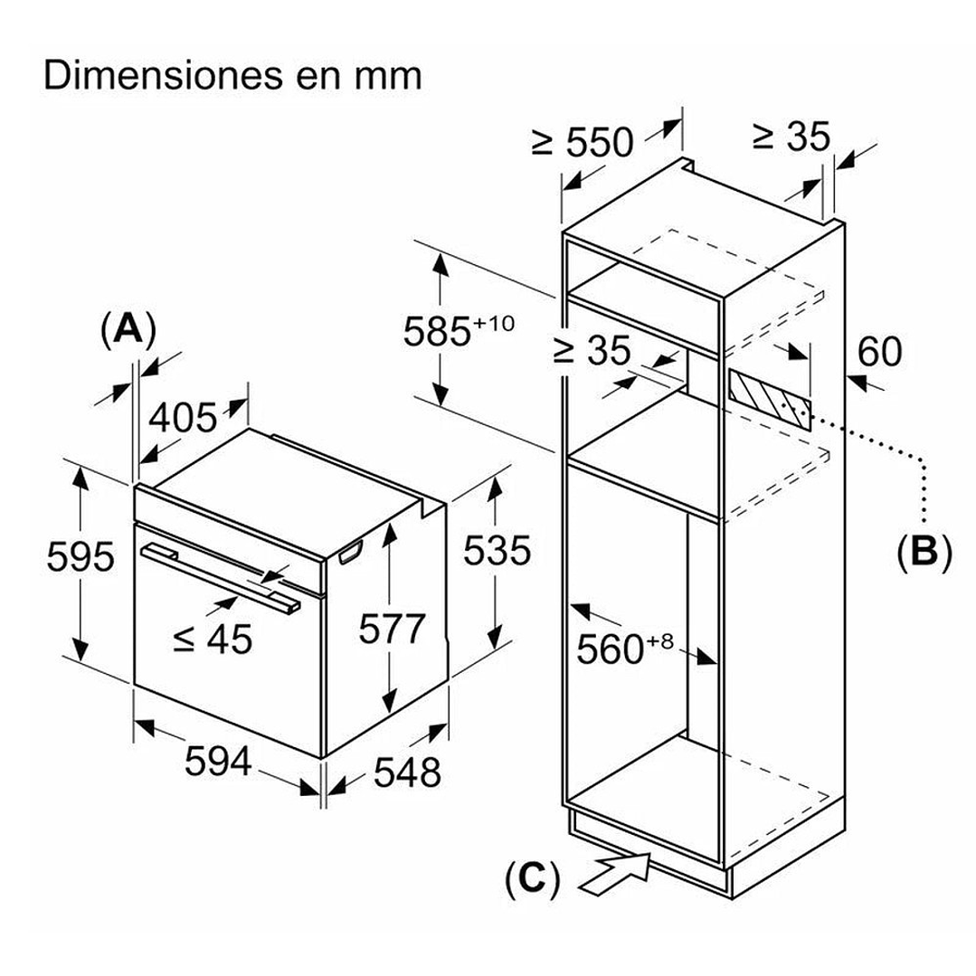 Horno Siemens HM778GMB1 – Combo con Microondas, Pirolítico y con Vapor Cristal 2