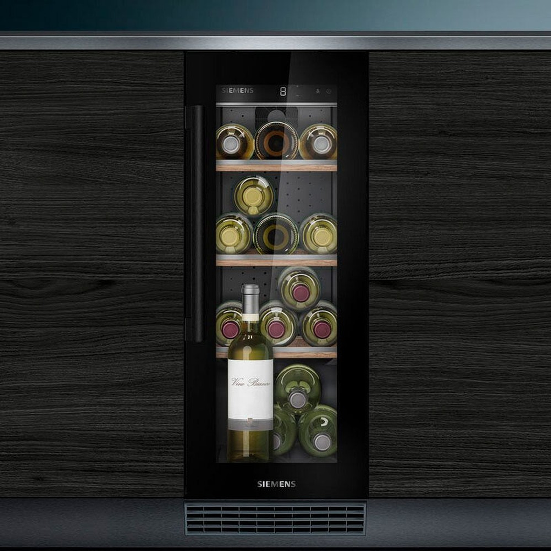 Vinoteca Siemens KU20WVHF0 – 21 Botellas, Puerta de Cristal con Filtro UV, Iluminación LED 5