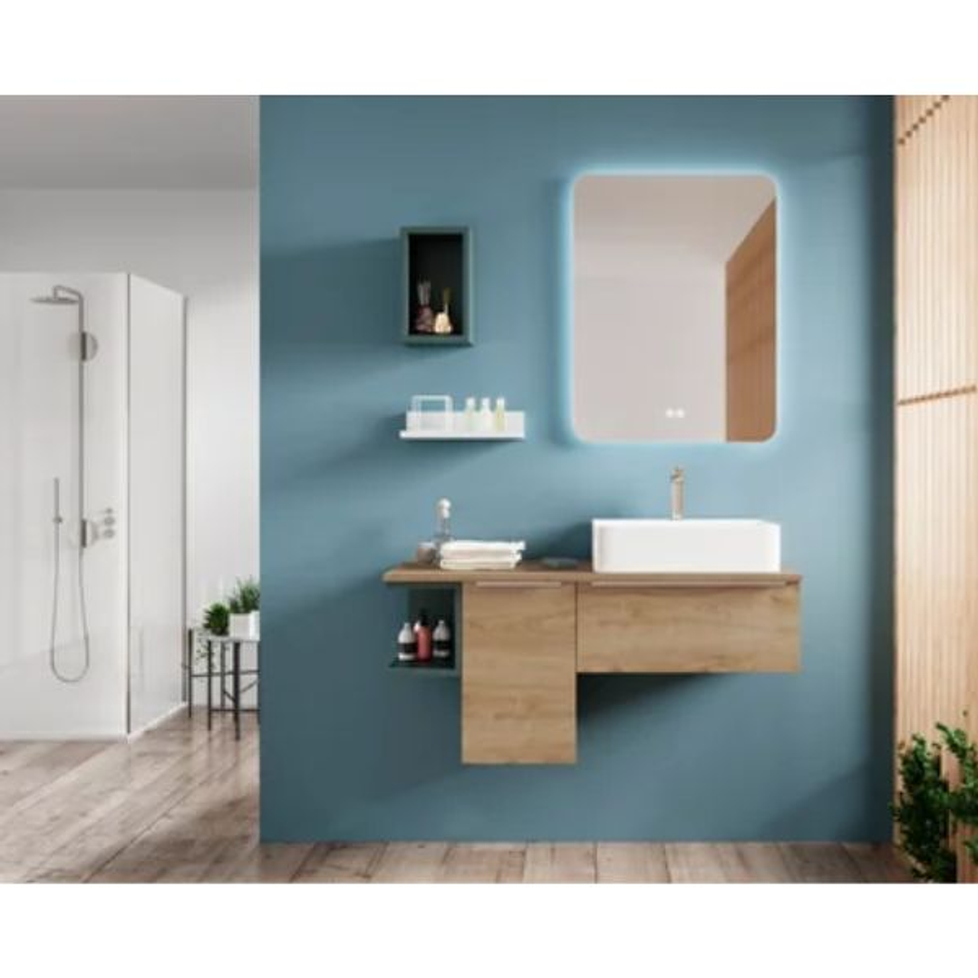 Lavabo VESTA Mural y Sobre Encimera de Porcelana – Diseño Curvo y Elegancia para tu Baño 5