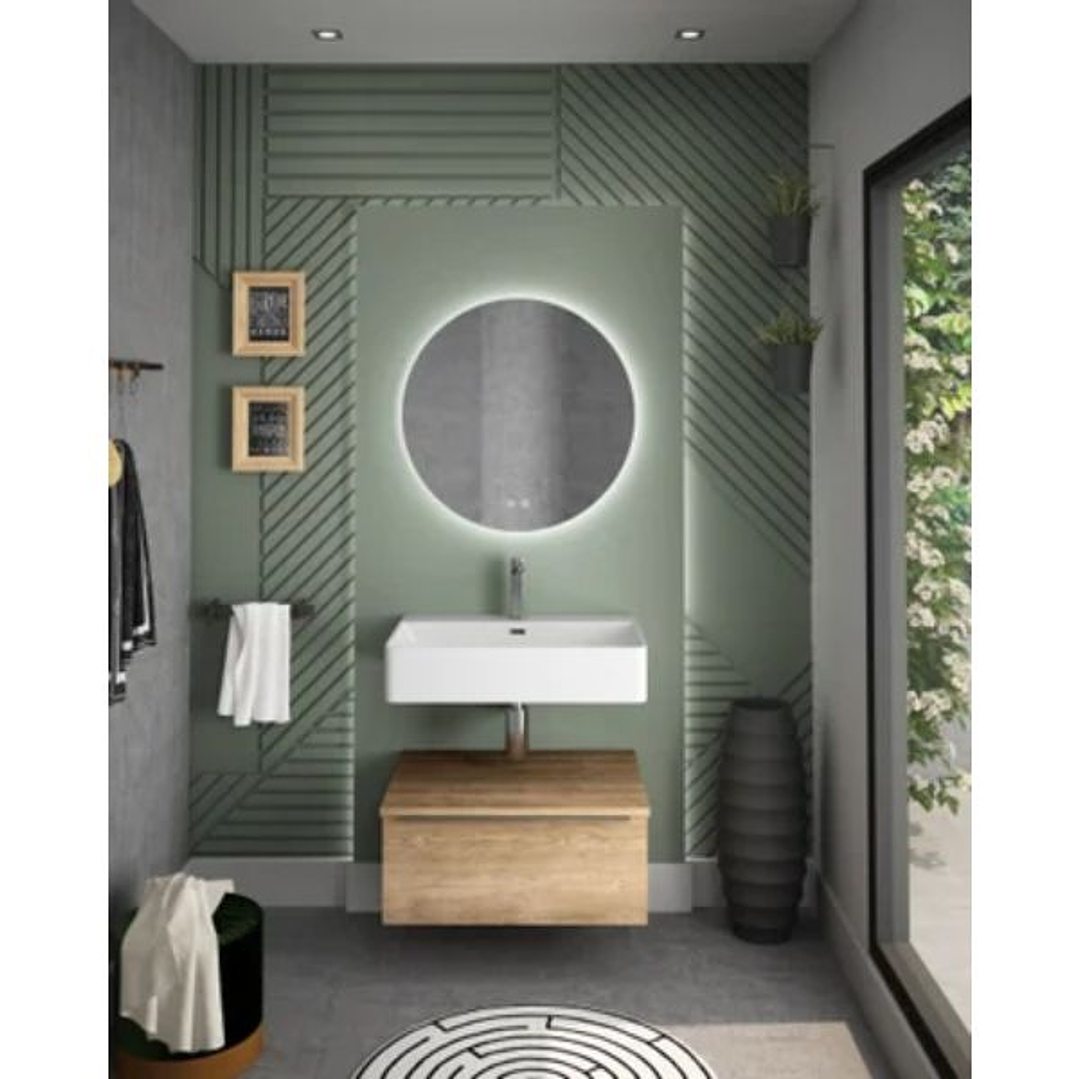 Lavabo VESTA Mural y Sobre Encimera de Porcelana – Diseño Curvo y Elegancia para tu Baño 7