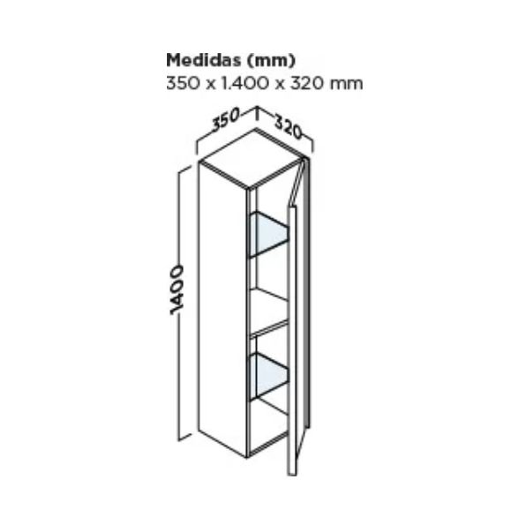Mueble Auxiliar de Baño Stillo Turano/Milano Columna 35x140x32cm Reversible Blanco Lacado – Diseño y Funcionalidad para tu Baño 2