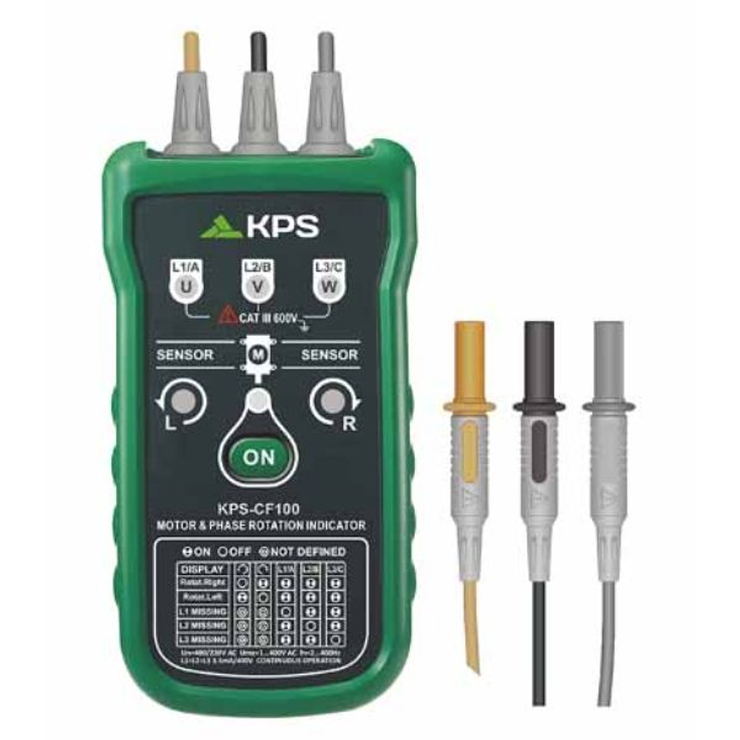 Comprobador de Fases KPS CF100 – Precisión y Seguridad en Sistemas Eléctricos Trifásicos 1