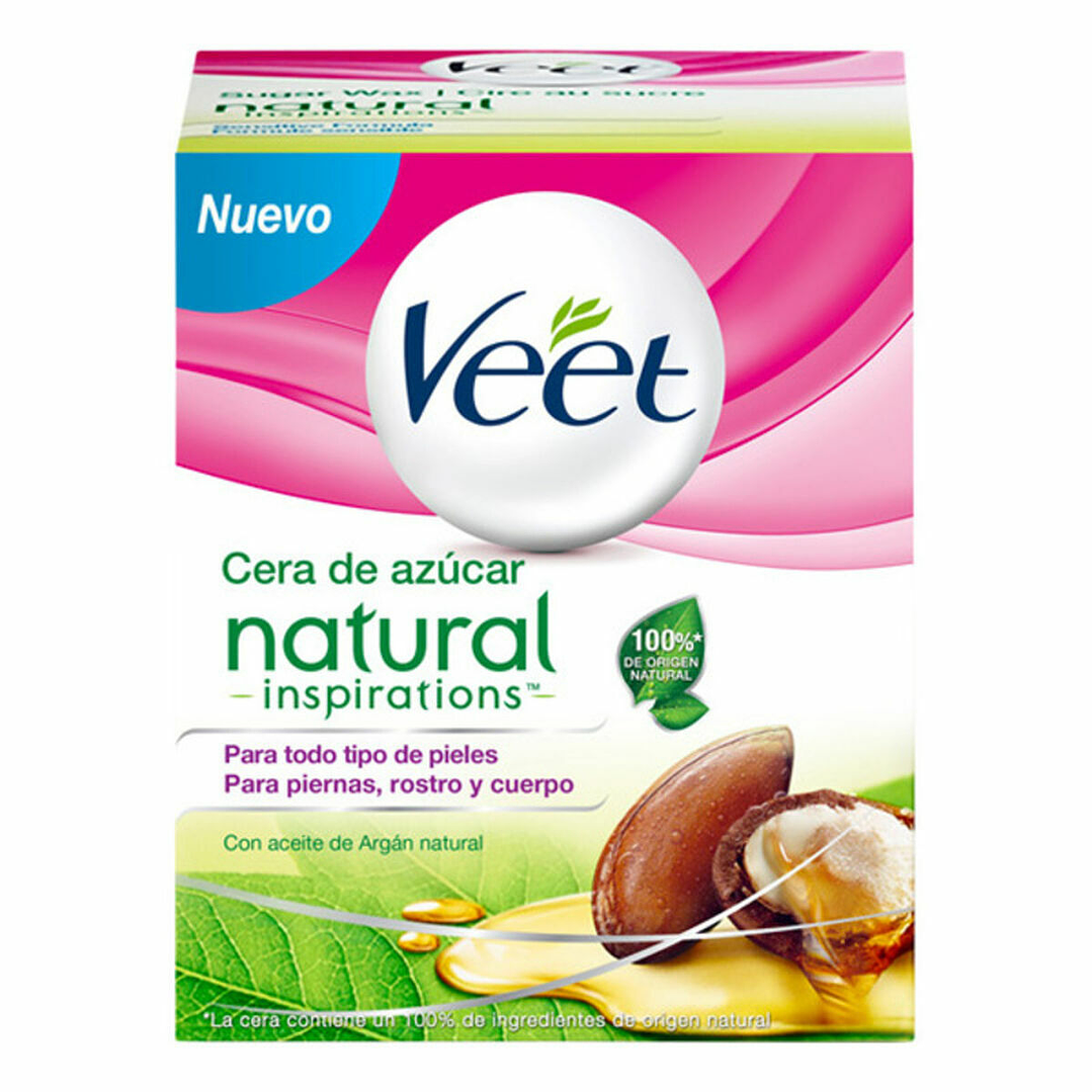 Crema Depilatoria Corporal Veet Cera Tibia Natural con Aceite de Argán y Azúcar – Belleza Natural y Piel Suave por más Tiempo 1