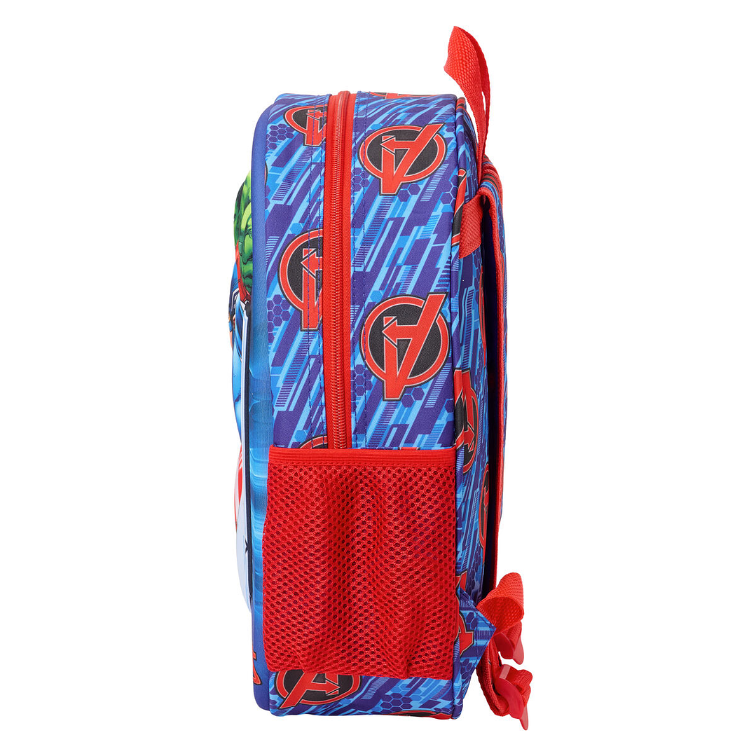 Mochila Infantil The Avengers 3D Roja y Azul Oscuro 27x33x10 cm – Mochila Escolar Preescolar Resistente y Ligera 2