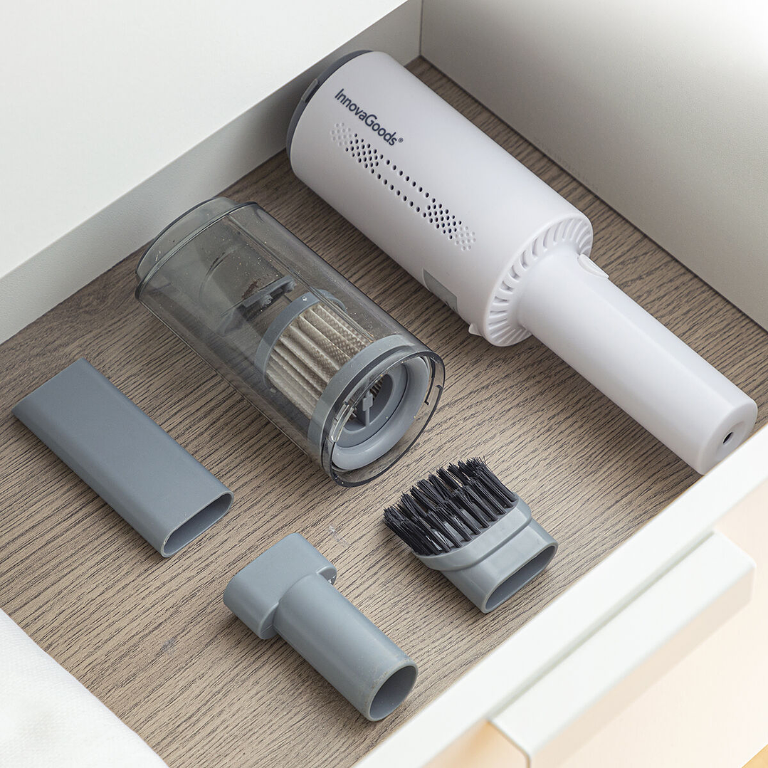 Aspirador de Mano Recargable Hancuum InnovaGoods  Inalámbrico, Compacto y con 3 Accesorios de Limpieza 13