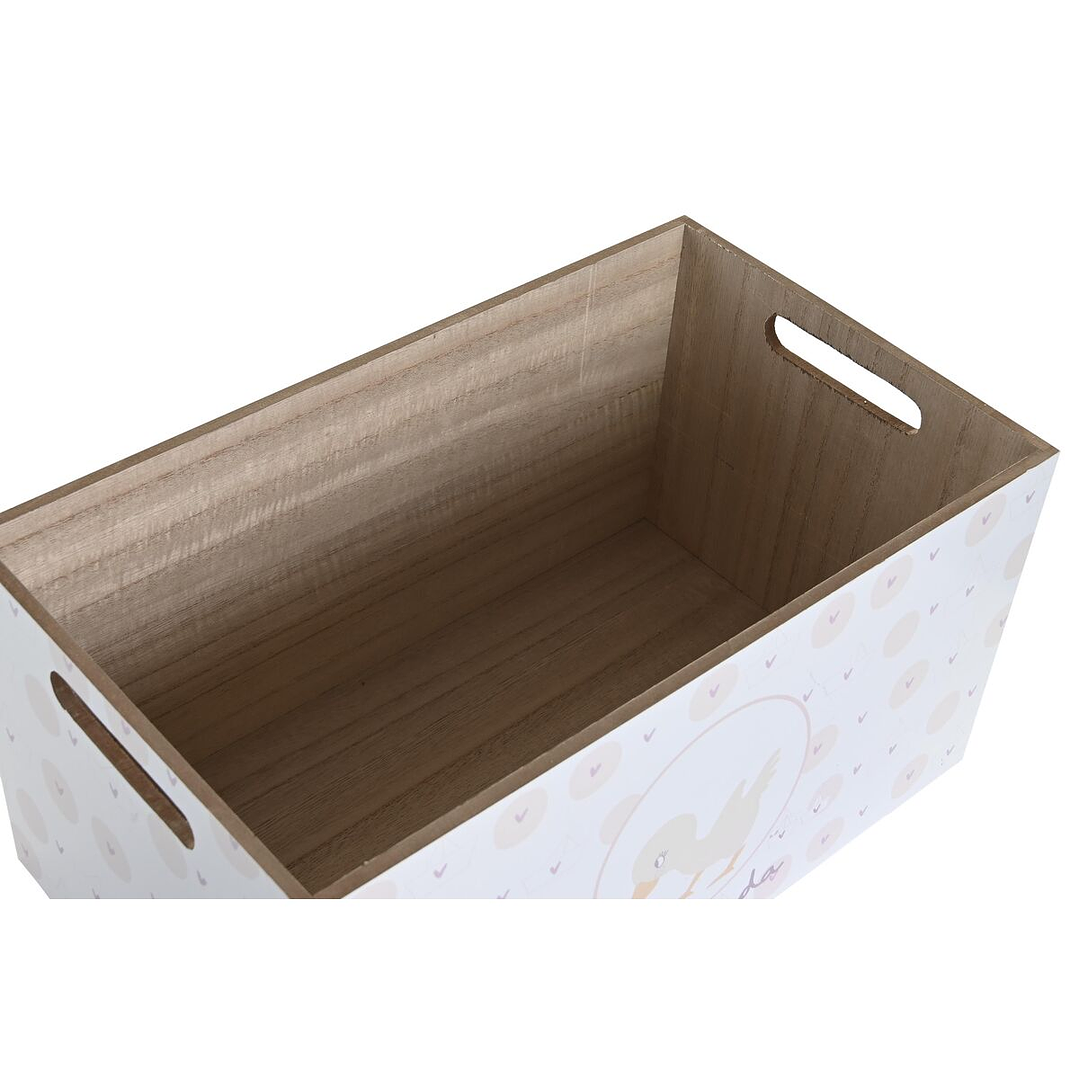 Caja de Almacenaje DKD Home Decor Azul y Rosa | Set de 2 Unidades en Madera MDF 36x21x18 cm 2
