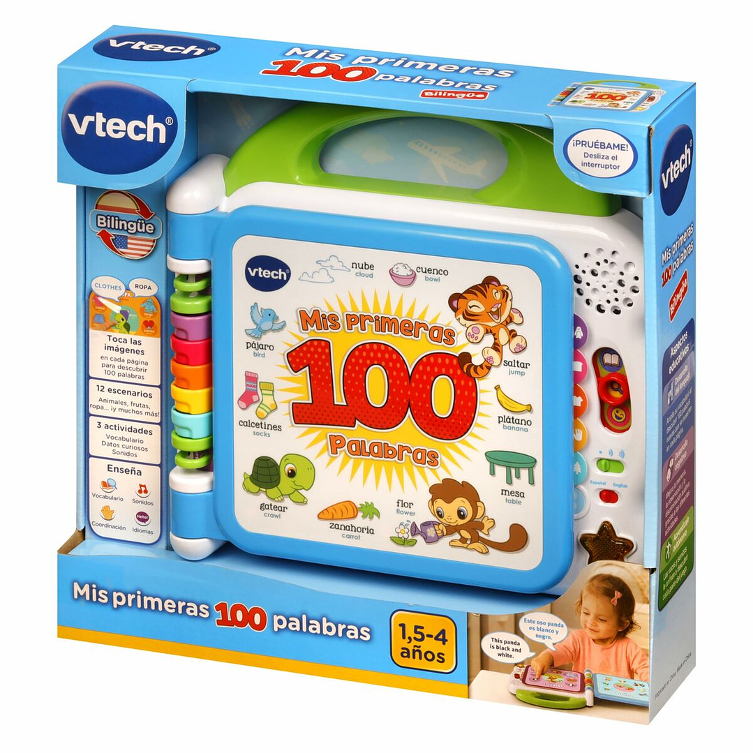 Libro Interactivo Infantil VTech Mis Primeras 100 Palabras Bilingüe ES-EN  Educativo para Bebés +18 Meses 6