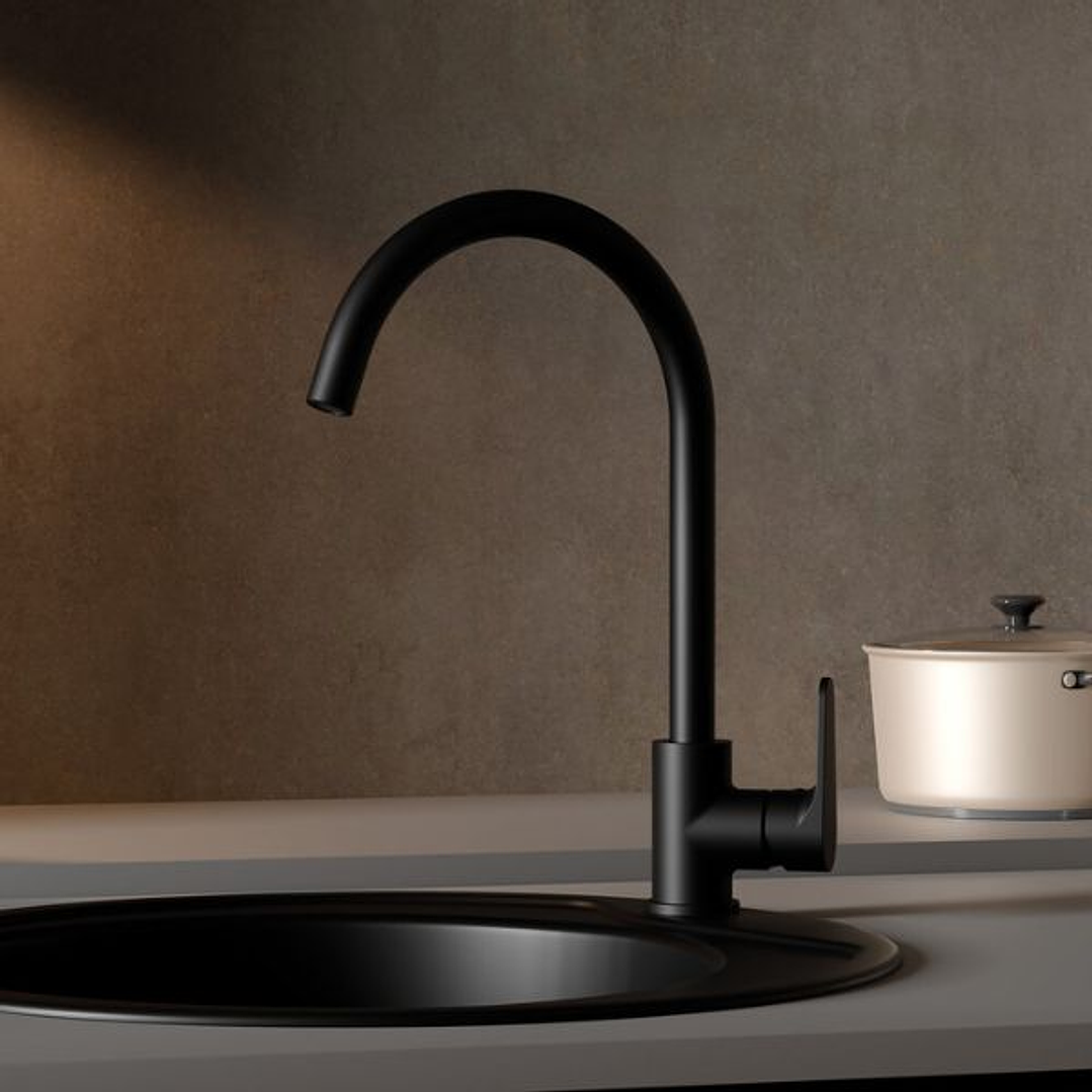 Grifo de Cocina Monomando Rocket Negro Mate 230mm  Eficiencia Energética UWLA 1