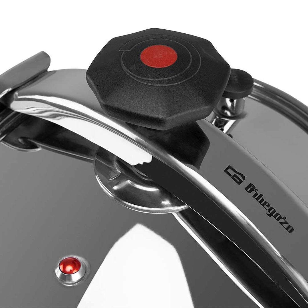 Olla a Presión Clásica Orbegozo HPL 8070 8 Litros | Acero Inoxidable 18/10 con Triple Seguridad 3